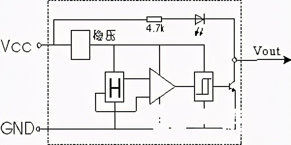 隔斷與渦流式接近開關(guān)電路圖片